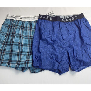 Hanes Woven Boxers Mens Medium 2 Different Styles Cotton & Cotton Poly Blend